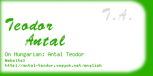 teodor antal business card